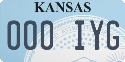 KS license plate 000IYG