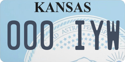 KS license plate 000IYW