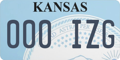 KS license plate 000IZG