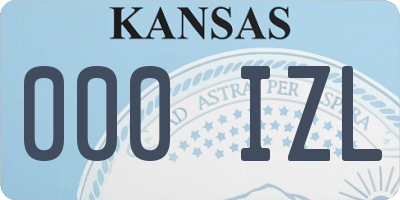 KS license plate 000IZL