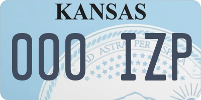 KS license plate 000IZP