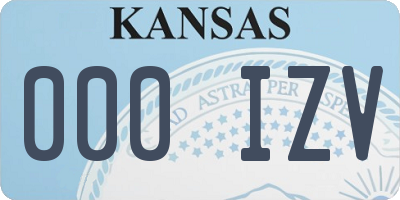 KS license plate 000IZV