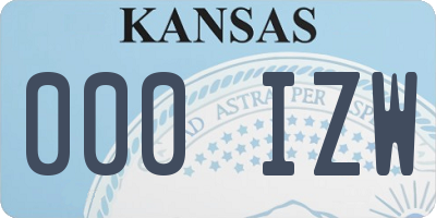 KS license plate 000IZW