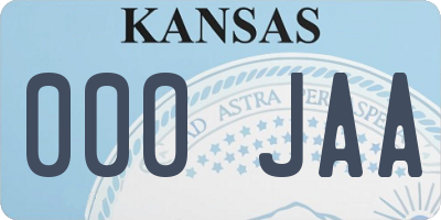 KS license plate 000JAA