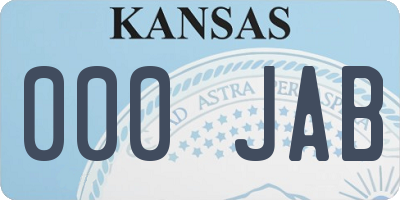 KS license plate 000JAB