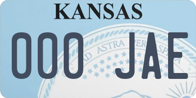KS license plate 000JAE