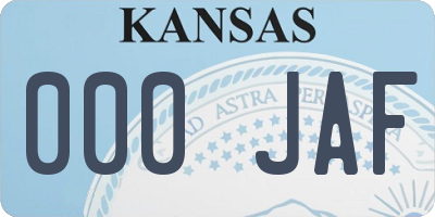 KS license plate 000JAF