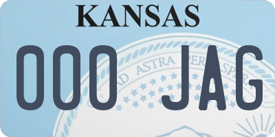 KS license plate 000JAG