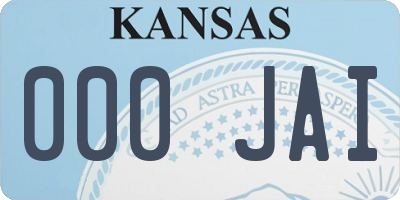 KS license plate 000JAI