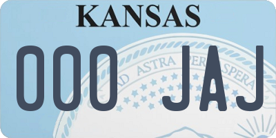 KS license plate 000JAJ