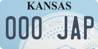 KS license plate 000JAP