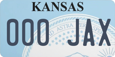 KS license plate 000JAX