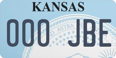 KS license plate 000JBE