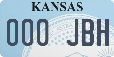 KS license plate 000JBH
