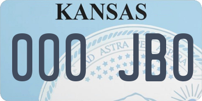 KS license plate 000JBO