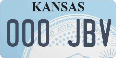 KS license plate 000JBV