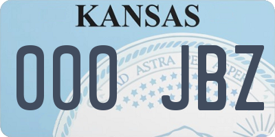 KS license plate 000JBZ