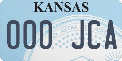 KS license plate 000JCA