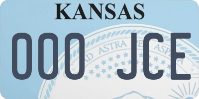 KS license plate 000JCE