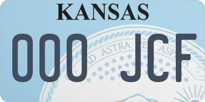KS license plate 000JCF