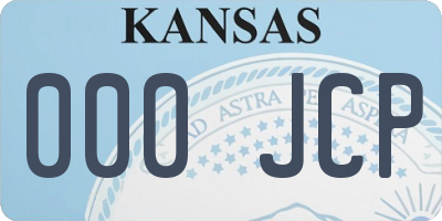 KS license plate 000JCP