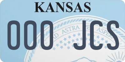 KS license plate 000JCS