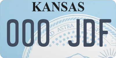 KS license plate 000JDF