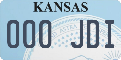 KS license plate 000JDI