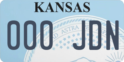KS license plate 000JDN