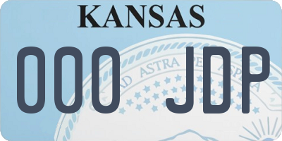 KS license plate 000JDP