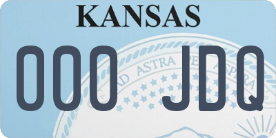 KS license plate 000JDQ