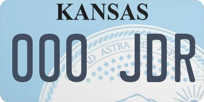 KS license plate 000JDR