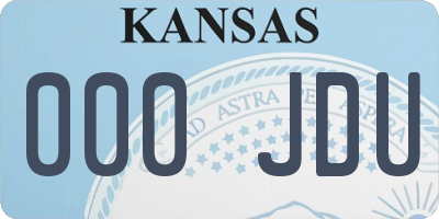 KS license plate 000JDU