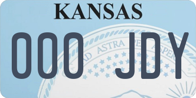 KS license plate 000JDY