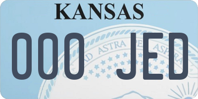 KS license plate 000JED