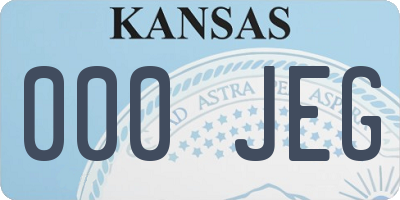 KS license plate 000JEG