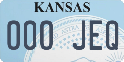 KS license plate 000JEQ