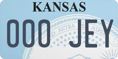 KS license plate 000JEY