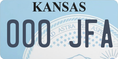 KS license plate 000JFA