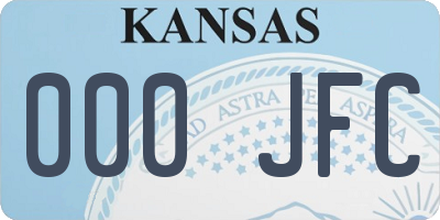 KS license plate 000JFC