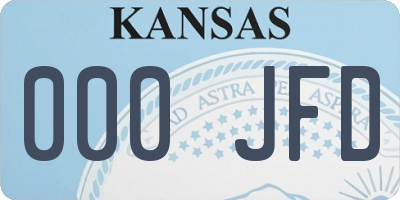 KS license plate 000JFD