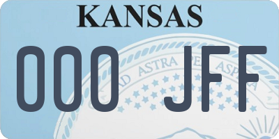 KS license plate 000JFF