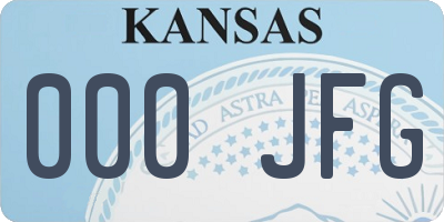 KS license plate 000JFG