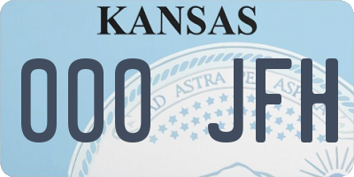 KS license plate 000JFH