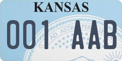 KS license plate 001AAB