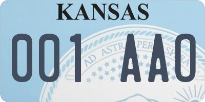 KS license plate 001AAO