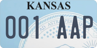 KS license plate 001AAP