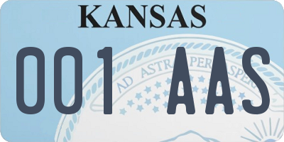 KS license plate 001AAS