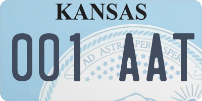 KS license plate 001AAT