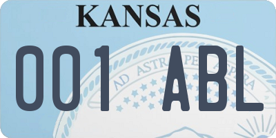 KS license plate 001ABL